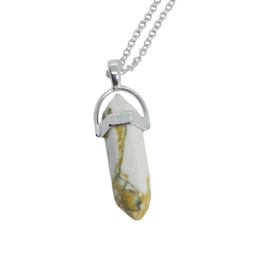 Hot Topic Tan Agate Marbled Chakra Pendant Necklace